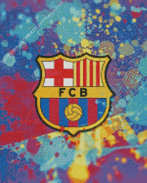 Barcelona Logo Splatter Art Diamond Painting