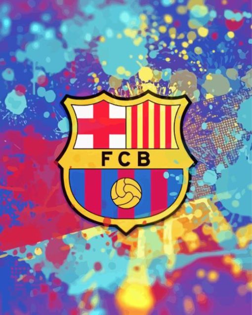 Barcelona Logo Splatter Art Diamond Painting