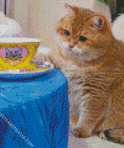 Cat Tea Cup Diamond Painting