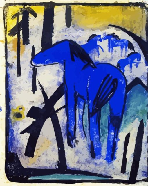 Franz Marc The Mother Mare Of The Blue Horses Diamond Painting