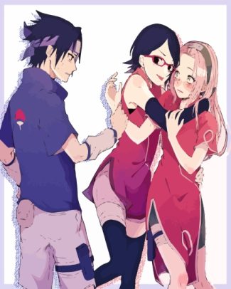 Sasuke Sakura And Sarada Diamond Painting