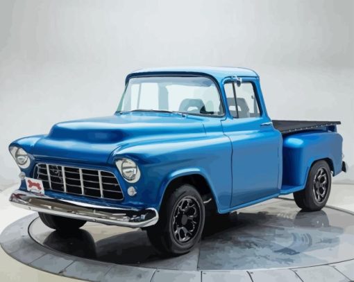 Blue 1955 Chevy Pickup Diamond Painting