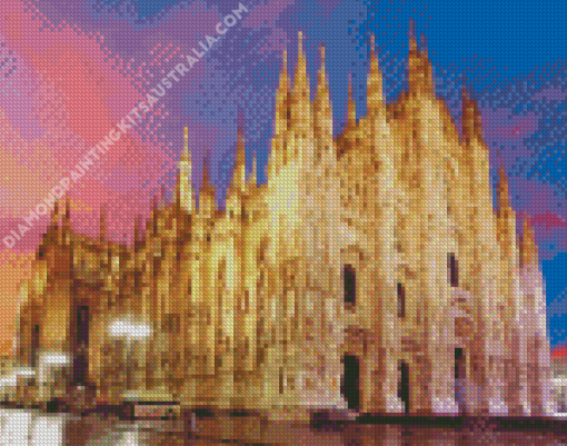 Duomo Di Milano In A Rainy Day Diamond Painting