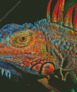 Rainbow Iguana Diamond Painting
