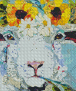Abstract Sheep And Flowers Diamond Painting