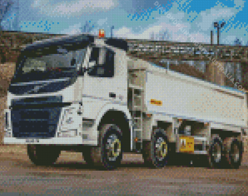 Aesthetic White Volvo Truck Diamond Painting