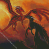 Black And Red Dragon Friends Diamond Painting