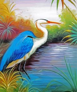 Blue Heron In Swamp Diamond Painting