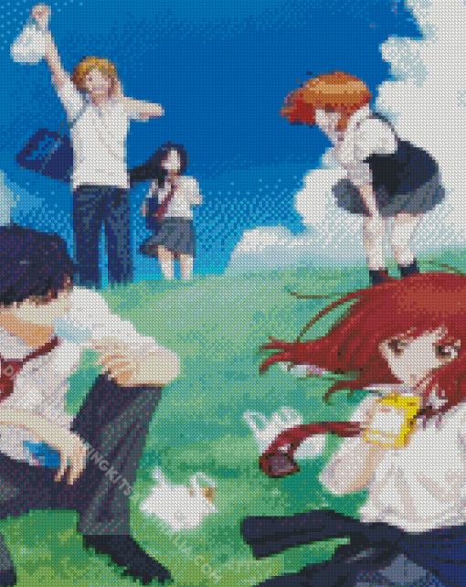 Blue Spring Ride Characters Diamond with number