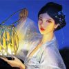 Chinese Girl With Lantern Diamond Painting