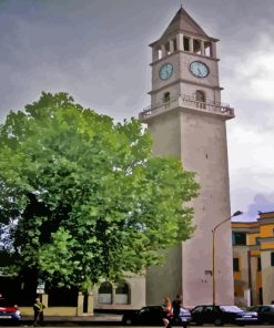 Clock Tower Of Tirana Diamond Painting