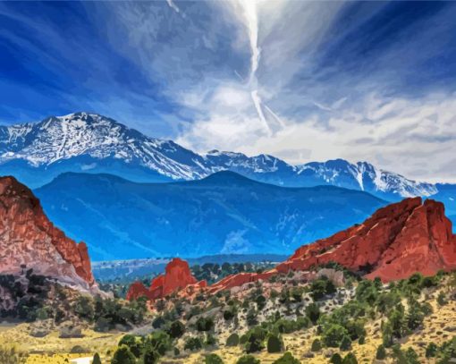 Colorado Pikes Peak Landscape Diamond Painting