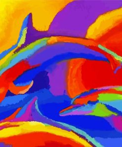 Colorful Abstract Dolphin Diamond Painting