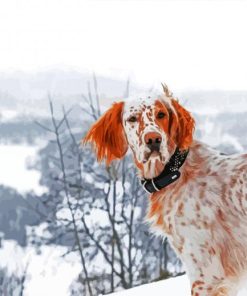 English Setter In The Snow Diamond Painting
