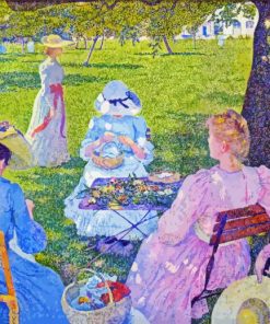 Family In The Orchard Diamond Painting