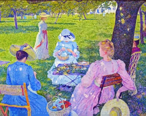 Family In The Orchard Diamond Painting