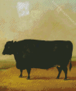 Fat Black Cow Diamond Painting