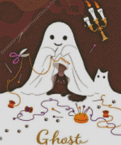 Halloween Ghosts And Cat Diamond Painting