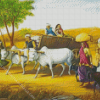 Indian Village And People Diamond Painting