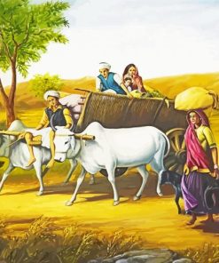 Indian Village And People Diamond Painting