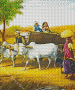 Indian Village And People Diamond Painting