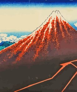 Katsushika Hokusai Rainstorm Beneath The Summit Diamond Painting