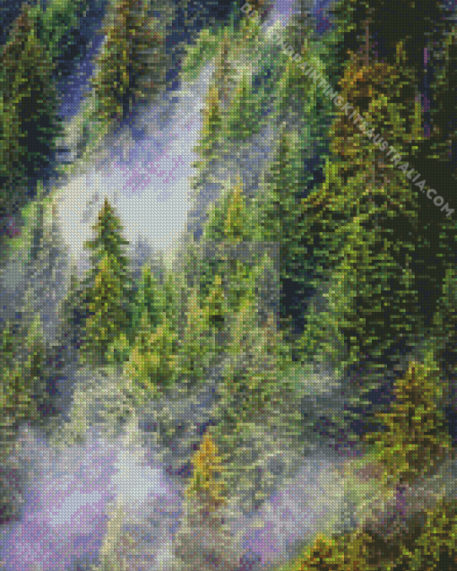 Misty Trees Diamond Painting