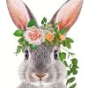 Rabbit With Flower Wreath Diamond Painting
