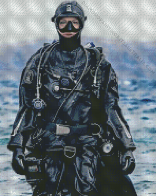 Scuba Diving Lady Diamond Painting