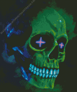 Skull Green Diamond Painting