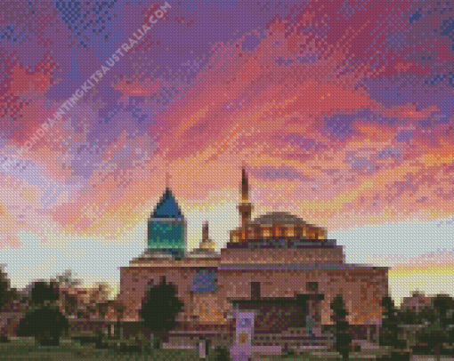 Sunset At Mevlana Museum Turkey Diamond Painting