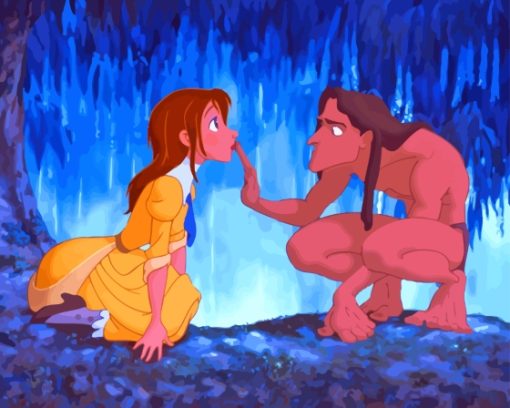 Tarzan And Jane Cartoon Diamond Painting