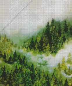 The Foggy Forest Diamond Painting