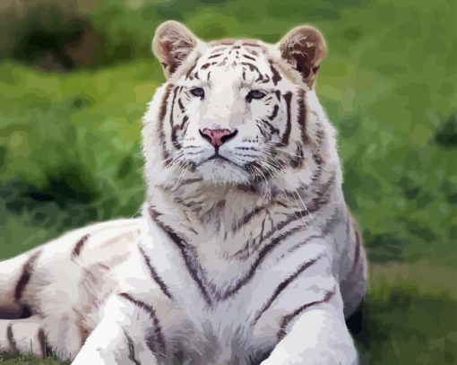 White Bengal Tiger Animal Diamond Painting