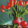 Aesthetic Red Tulips Diamond Painting