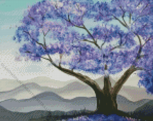 Aesthetic Jacaranda Tree Diamond Painting