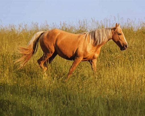 Aesthetic Tan Horse Diamond Painting