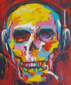 Colorful Smoking Skeleton Diamond Painting