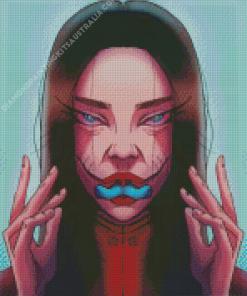 Creepy Woman With Blue Tongues Diamond Painting