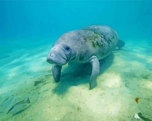 Manatee Animal Underwater Diamond Painting