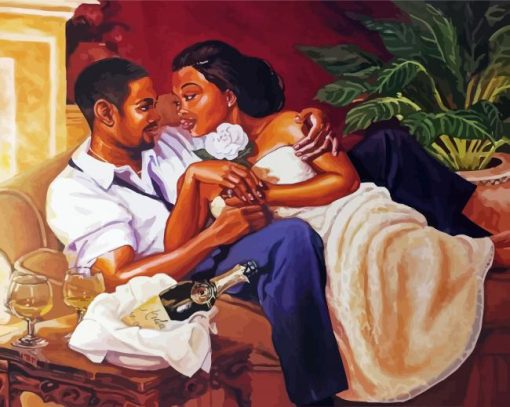 Romantic Black Couple Diamond Painting
