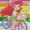 Strawberry Shortcake On Bike Diamond Painting