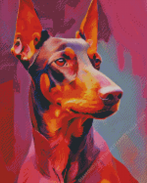 Abstract Dobermann Diamond Painting