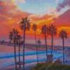 Beautiful Sunset In San Clemente Beach Diamond Painting