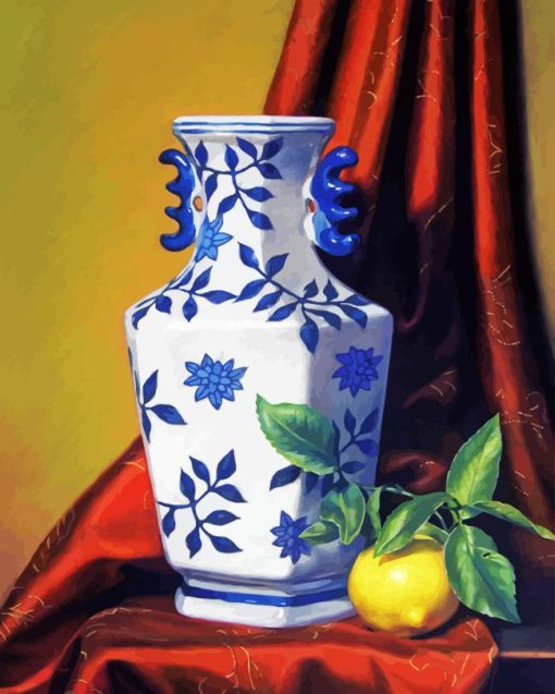 Chinese Vase And Lemon Diamond Painting