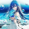 Blue Anime Girl Diamond Painting