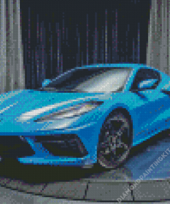 Blue Chevrolet Corvette Stingray Diamond Painting