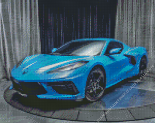 Blue Chevrolet Corvette Stingray Diamond Painting