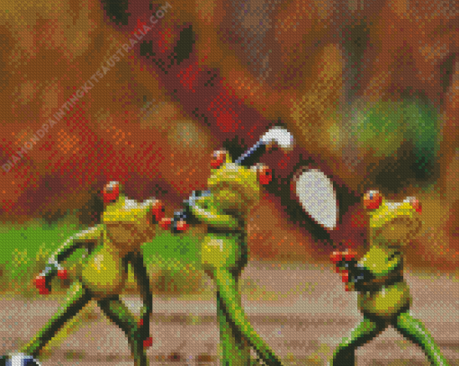 Frogs Playing Golf Diamond Painting