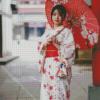 Japanese Lady With Umbrella Diamond Painting